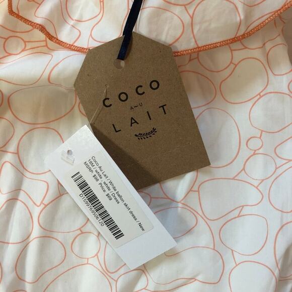 Coco Au Lait NWT Peach and Cream Balloon Skirt Dress/Romper - Size 18M - Picture 4 of 5